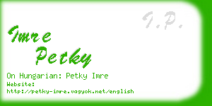 imre petky business card